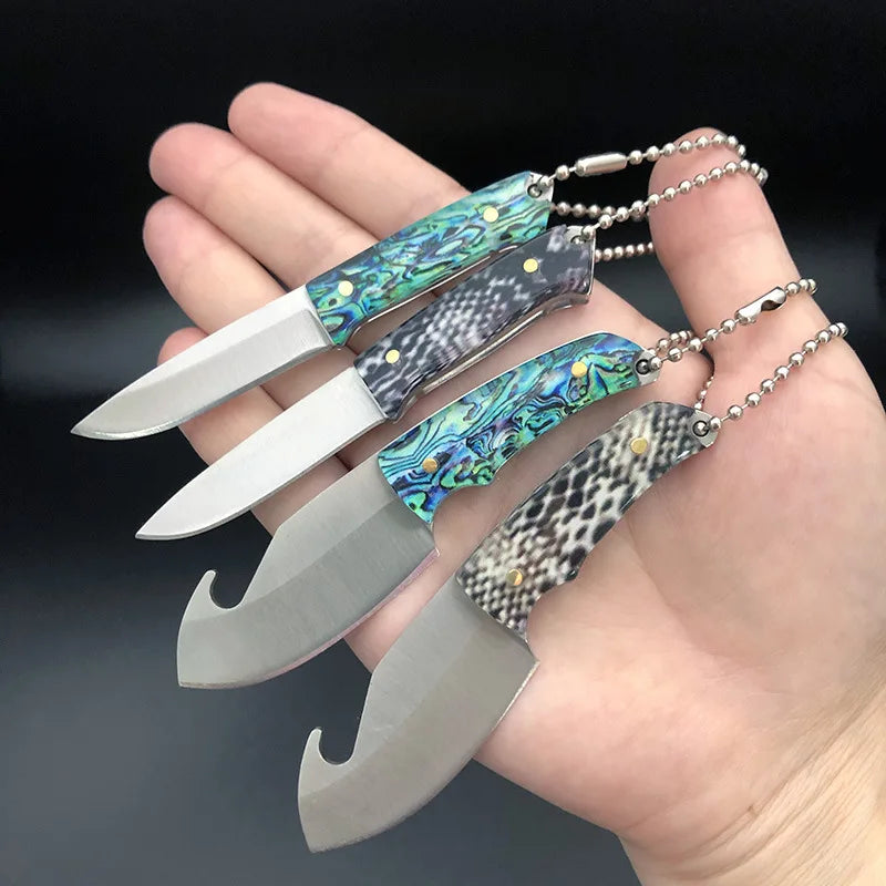 Swayboo Mini Fixed Blade Knife with Leather Case & Keychain Fixed Blade Knife Qst