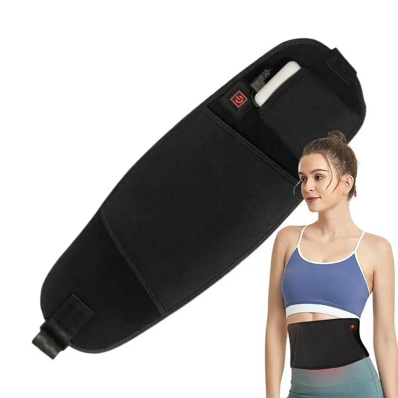 USB Heated Waist Belt with Red Light & Hand Pocket | 3 Levels Heated Waist Belt Qme