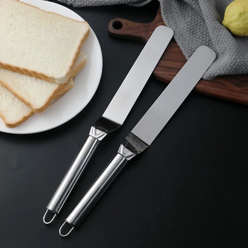 Stainless Steel Cake Icing Spatula – 6 & 8 Inch Frosting Set Cake Icing Spatula Qme
