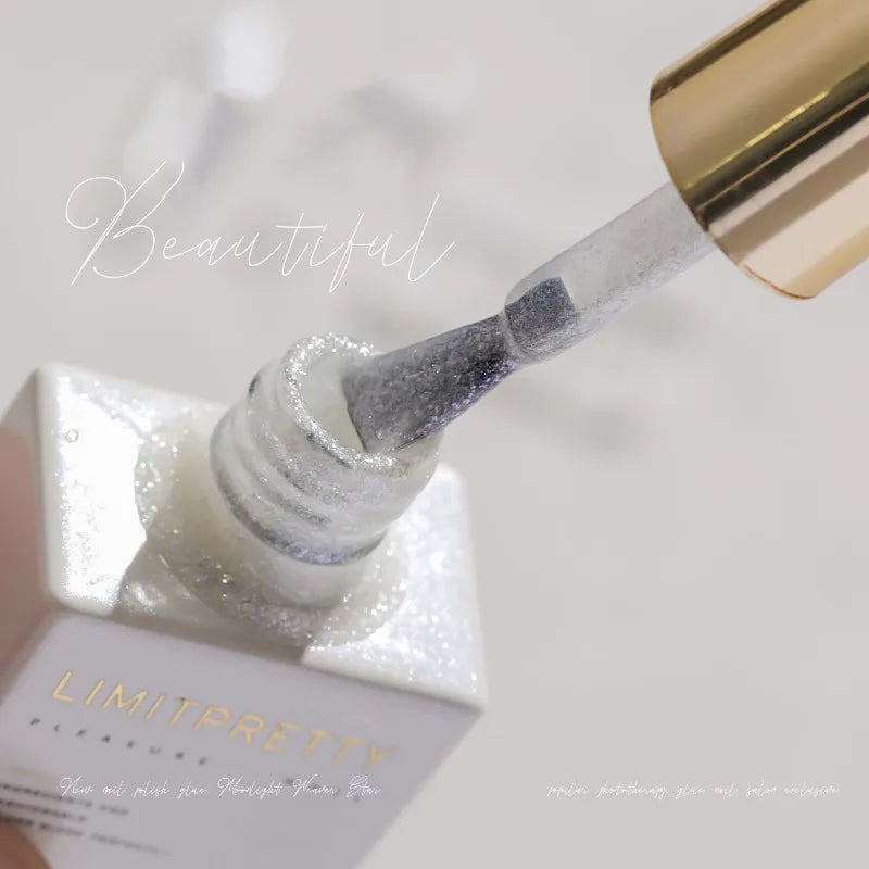 Diamond White Glitter Gel Nail Polish – Fine Shimmer Sparkle Glitter Gel Nail Polish Qme