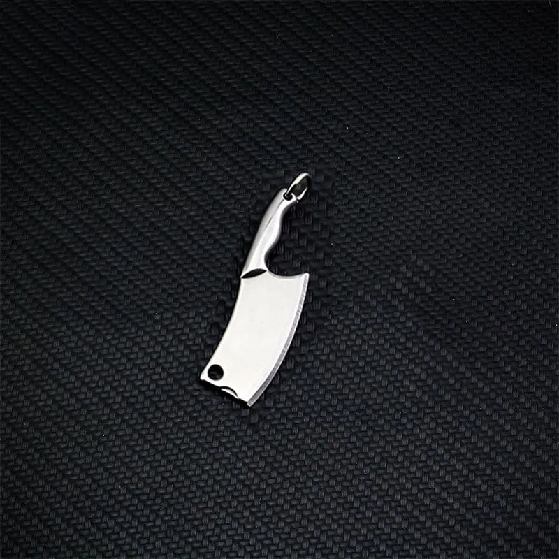 Swayboo Mini Damascus Keychain Knife – Fixed Blade Pendant Fixed Blade Knife Qst Silver Steel
