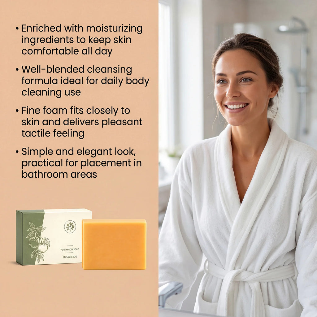 Persimmon Soap Bar 100g – Hydrating & Gentle Body Soap Body Soap Bar Qst