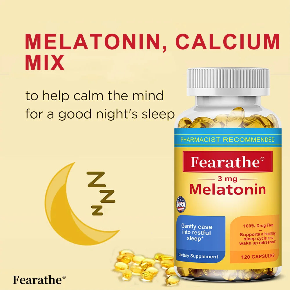 Fearathe Melatonin Capsules 3mg – Sleep Wellness Supplement Sleep Supplement Qst