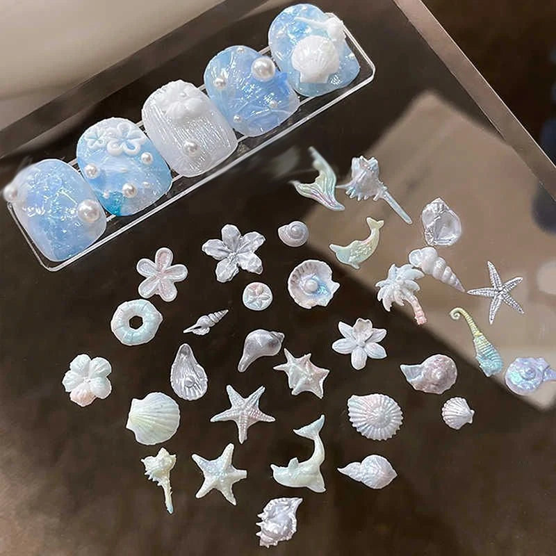 3D Silicone Nail Art Mold – Lily, Starfish & Sea Shell Designs Nail Art Mold Qst