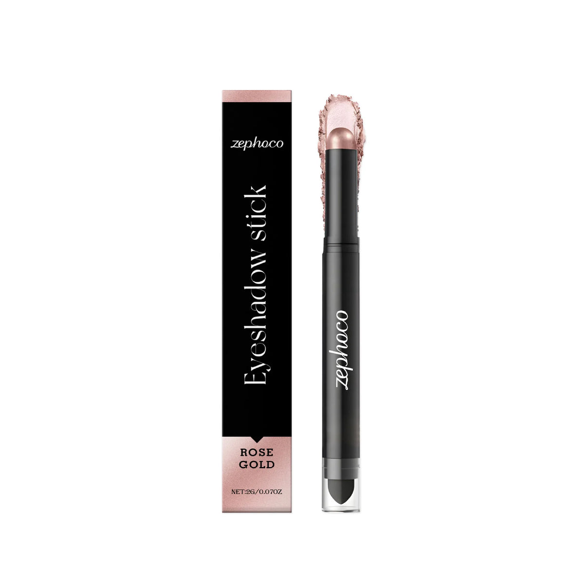 Shimmer Eyeshadow Stick – Long-Wear Eye Makeup Pen | Zephoco Eyeshadow Stick Qst ROSE GOLD