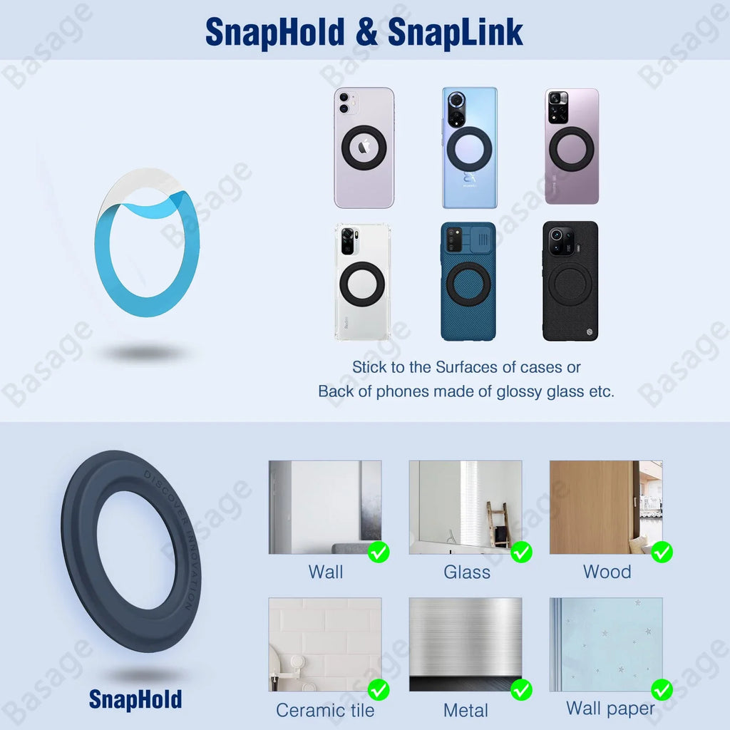 Magnetic Ring Holder for iPhone 14 13 12 | MagSafe Wall & Car Mount Magnetic Phone Mount Qme