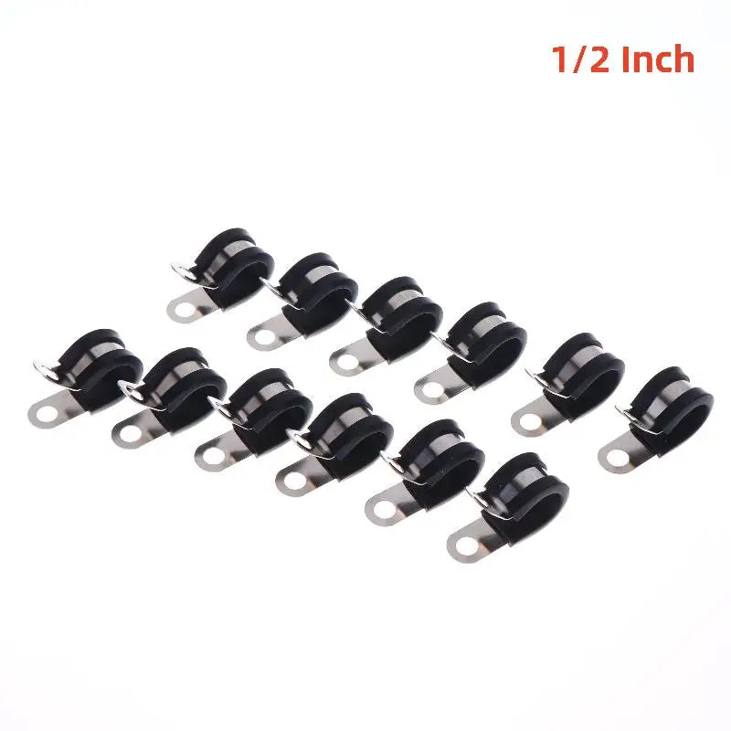 Brake & Gas Line Pipe R Clips – Stainless Steel 12-Pack Pipe Fixing Clamps Qme A4