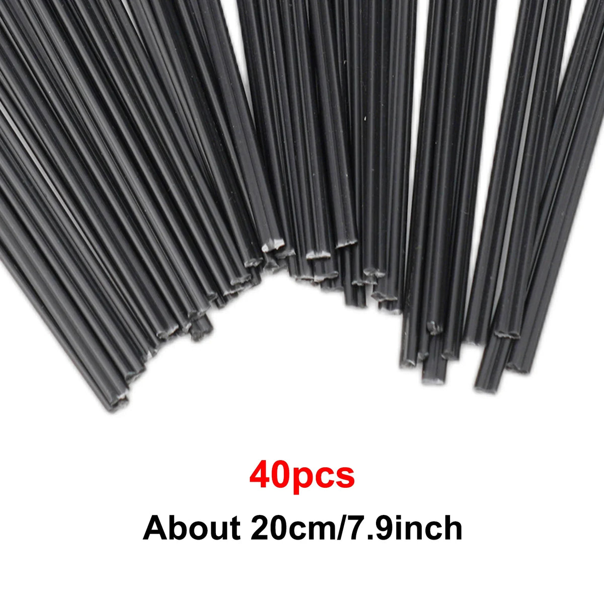 PP Black Plastic Welding Rods – Car Bumper Repair, 40 Pcs Plastic Welding Rods Qme