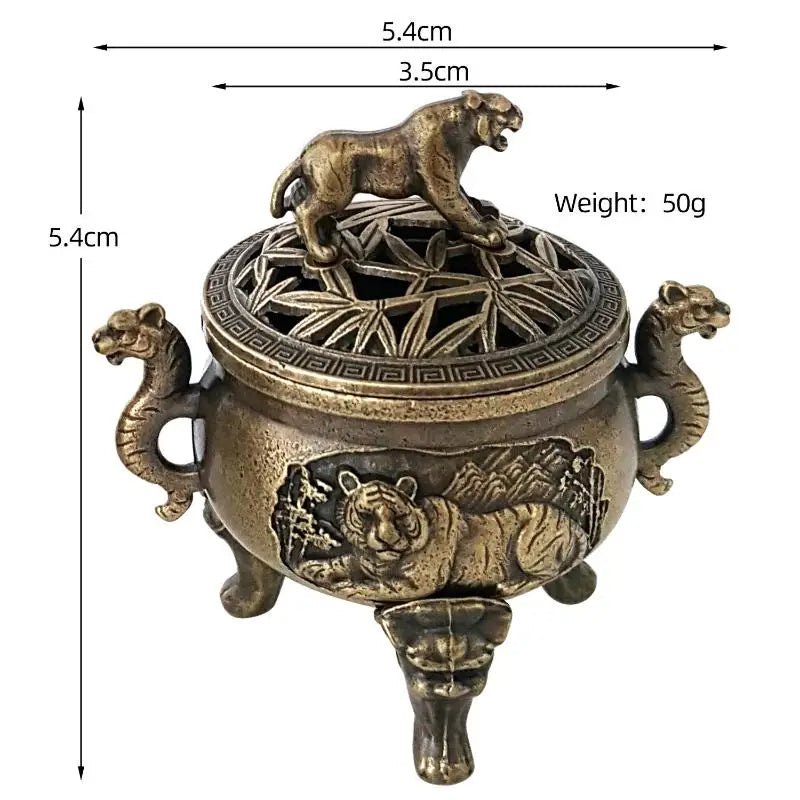 Ancient Tiger Metal Incense Burner – Home Decor Ornament Incense Burner Qme A