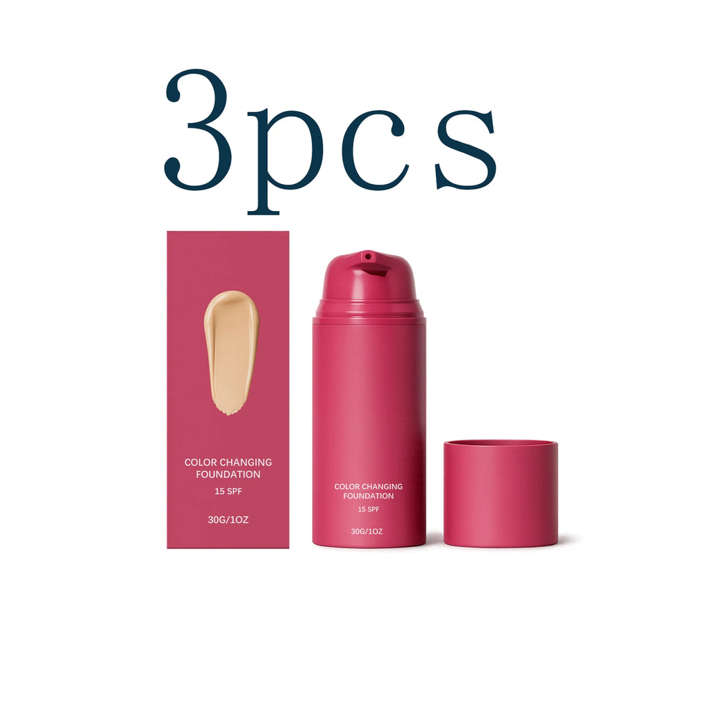 Natural Warm Tone Foundation – Sheer Long-Lasting Finish 30g Cream Foundation Qst 3pcs
