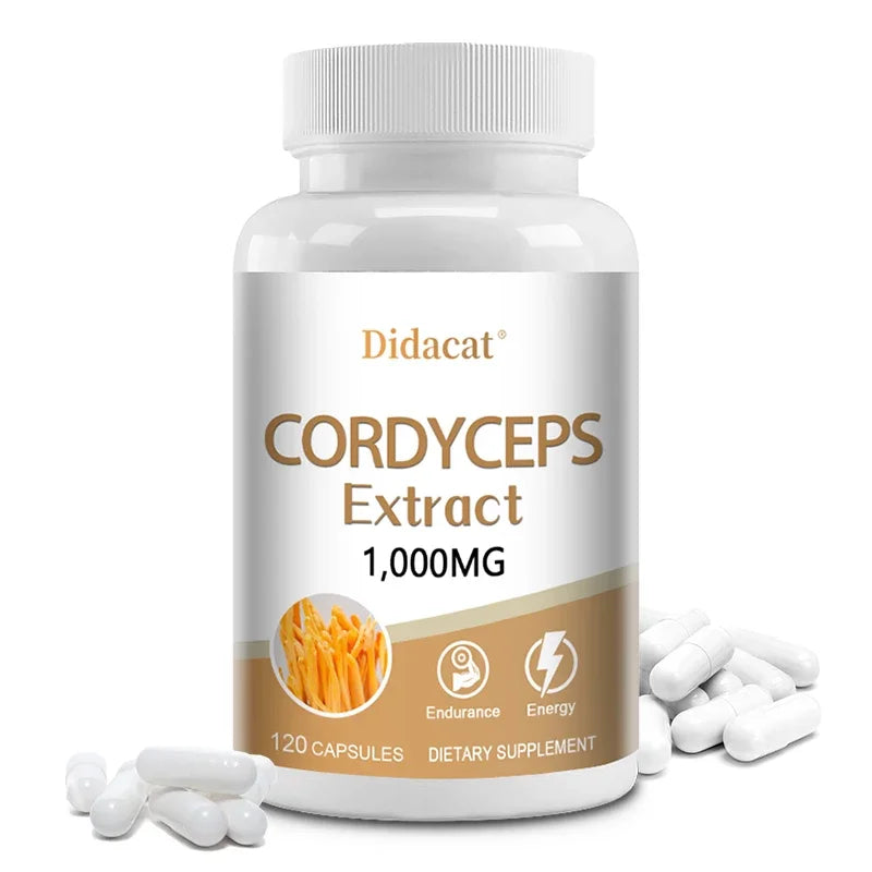 Cordyceps Mushroom Capsules 1000mg – Energy & Immune Support Mushroom Supplement Qst 120 count-1 bottle