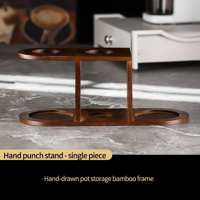 BINCOO Wood Pour Over Coffee Stand & Storage Rack Coffee Storage Rack Qst Coffee Storage Rack