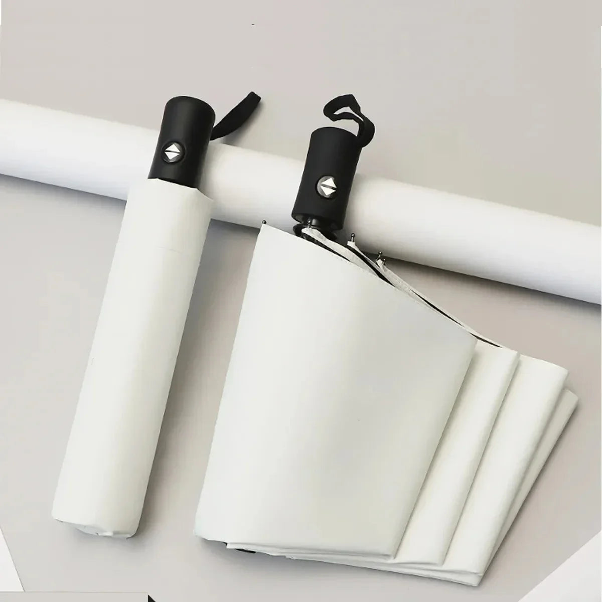 8-Rib Windproof Travel Umbrella – Rain & Sun, Multi-Color Travel Umbrella Qst Iron 8K White