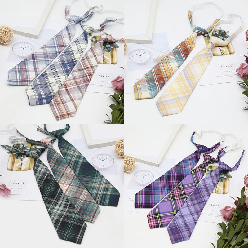 Women's JK Plaid Bow Tie Detachable Collar – College Style Detachable Bow Tie Qst