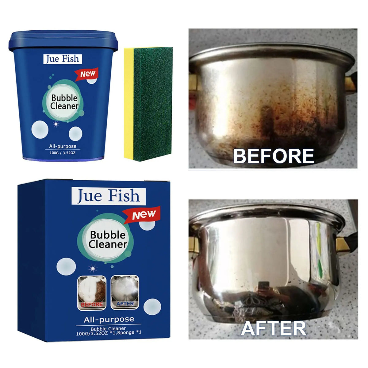 Stainless Steel Cleaning Cream – Cookware Scale & Stain Remover Kitchen Cleaning Paste Qst
