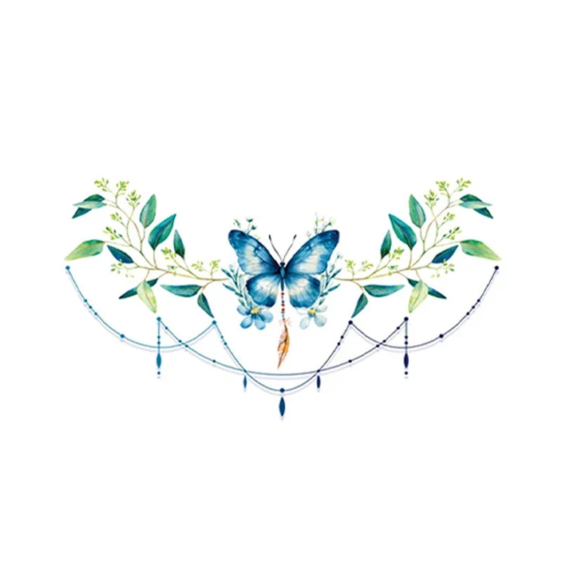 Large Colorful Flower Temporary Tattoo – Chest Body Art Temporary Body Tattoo Qme