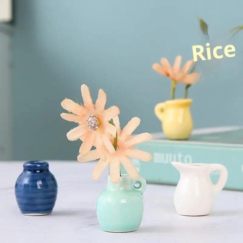 DIY Magnetic Ceramic Mini Flower Vase Fridge Magnet Decor Decorative Fridge Magnet Qme