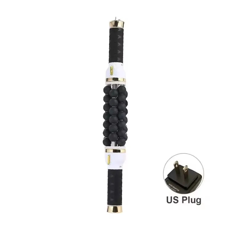 40W High-Frequency Rolling Bead Massager | Body Contouring Body Roller Massager Qst Gold-US Plug