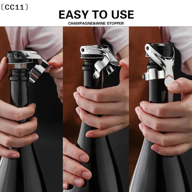 Stainless Steel Wine & Champagne Bottle Stopper | 3 Colors Wine Bottle Stopper Qme
