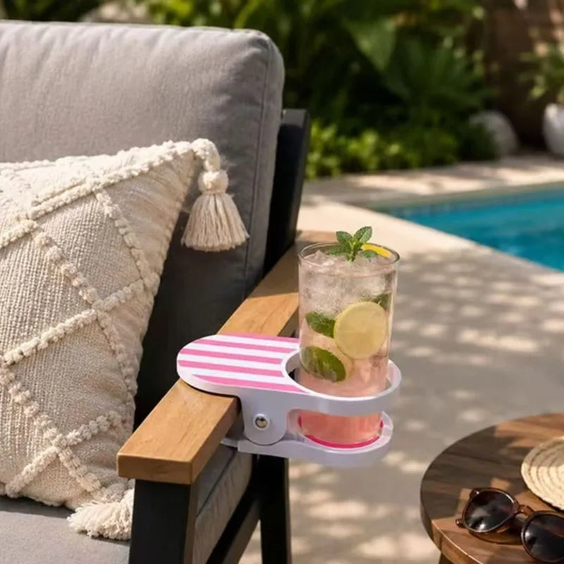 Clip-On Drink Holder for Desk, Camping & Tableside Clip-On Cup Holder Qme