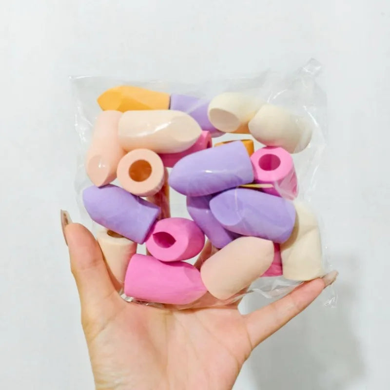Mini Beauty Sponges Set – 10Pcs Mixed Shapes & Colors Makeup Sponge Set Qme
