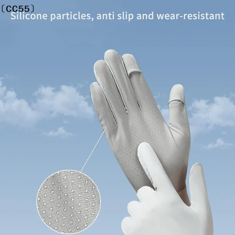Women's Ice Silk UV Protection Gloves – Cycling & Driving Sun Protection Gloves Qst
