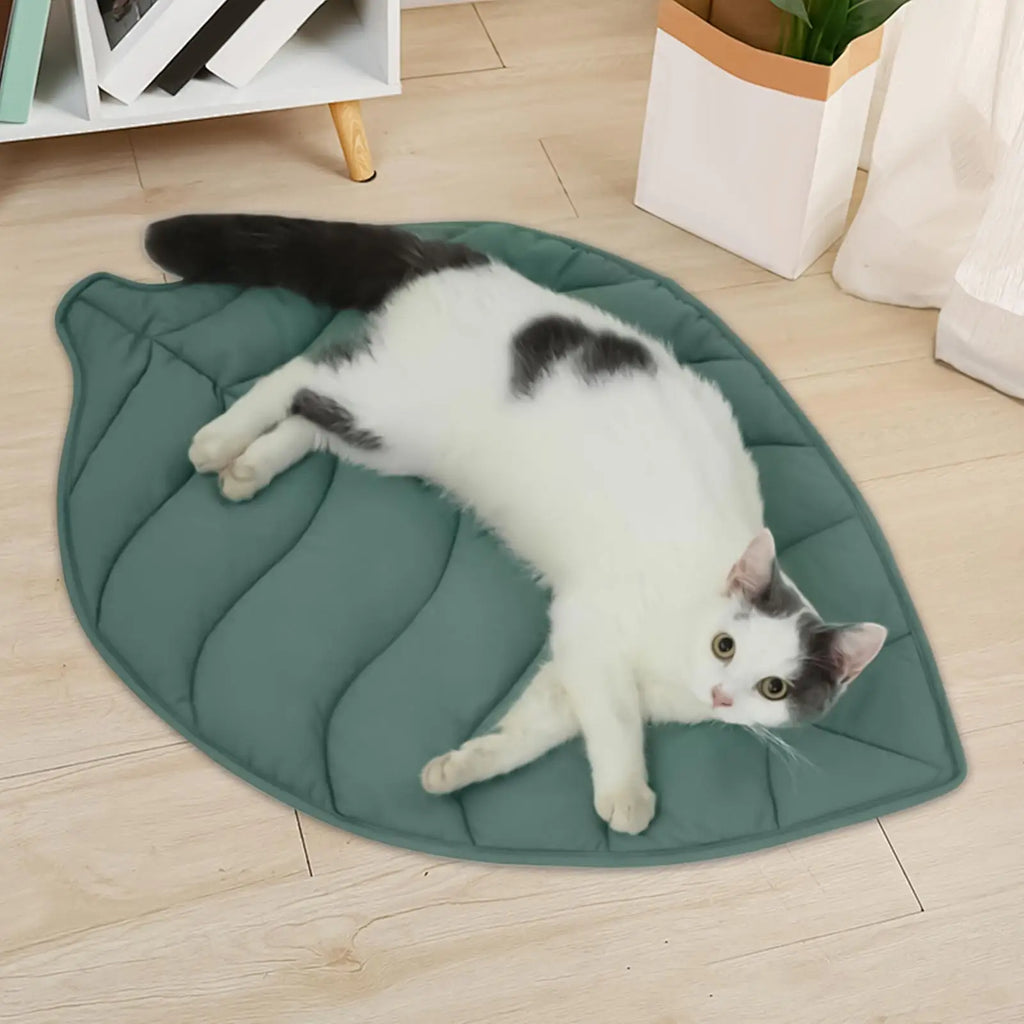 Cooling Leaf-Shape Pet Mat – Non-Slip, Portable Dog & Cat Bed Pet Cooling Mat Qme