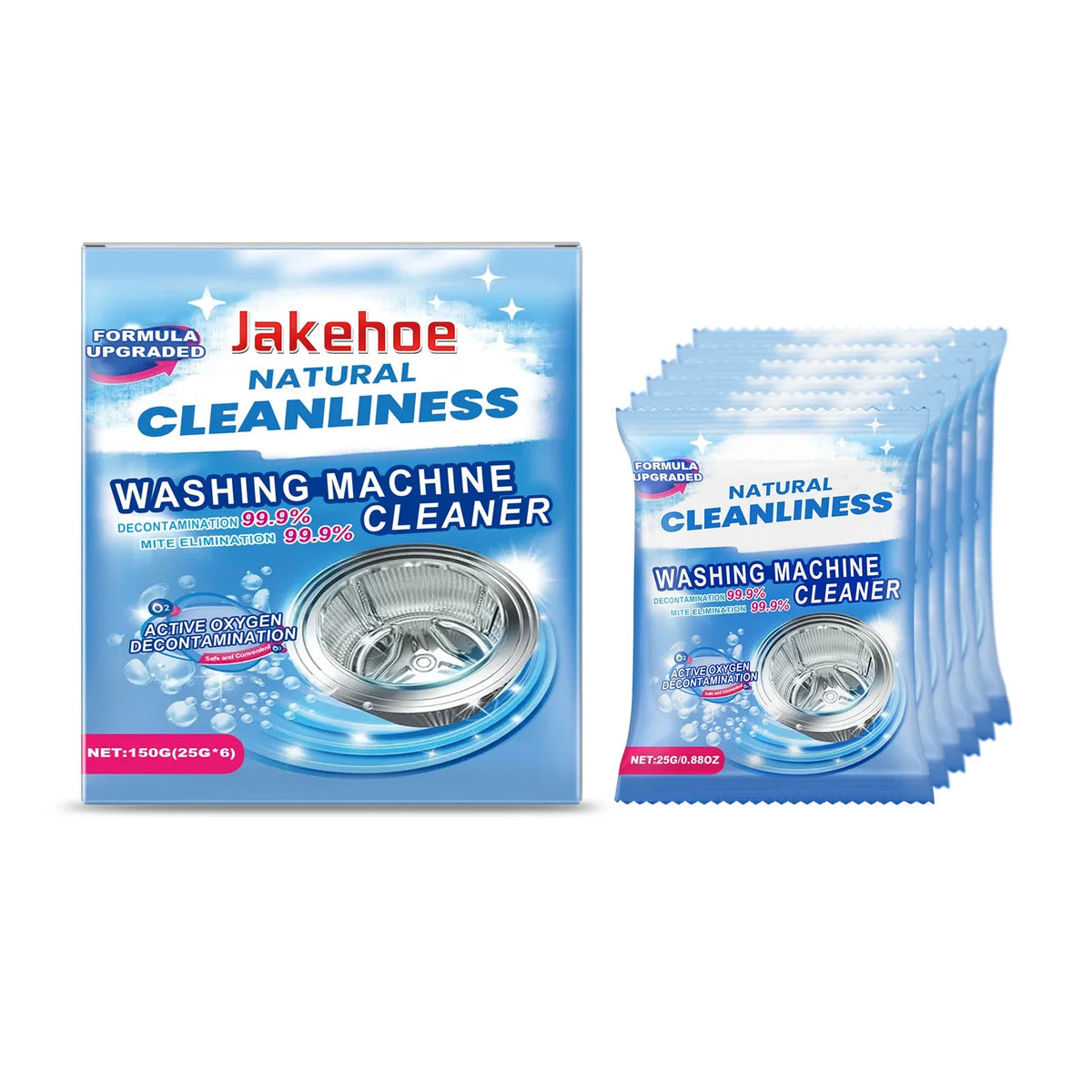 Washing Machine Cleaning Powder – Remove Dirt, Mold & Odor Washing Machine Cleaner Qme 6pcs Boxed