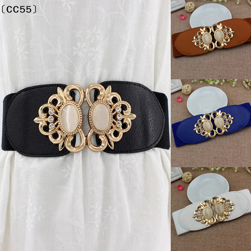 Women's Retro Elastic Narrow Waist Belt for Dresses & Skirts Women's Waist Belt Qst