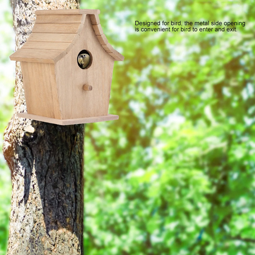Wooden Hanging Bird Breeding Box for Parrots & Budgies Bird Nesting Box Qme