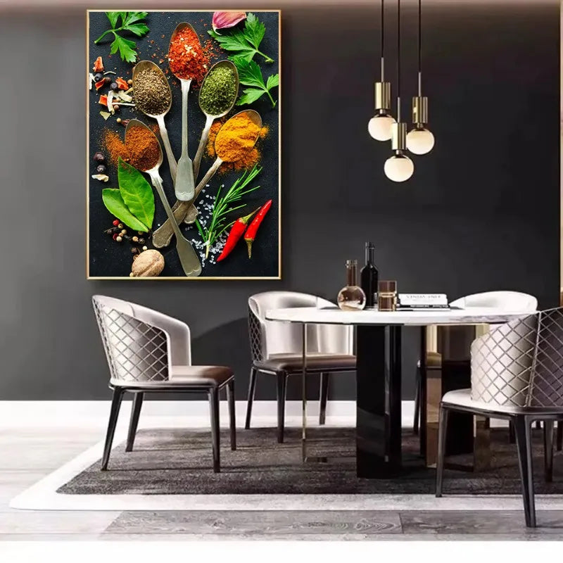 Colorful Spices Canvas Wall Art – Kitchen & Restaurant Decor Canvas Wall Art Qst