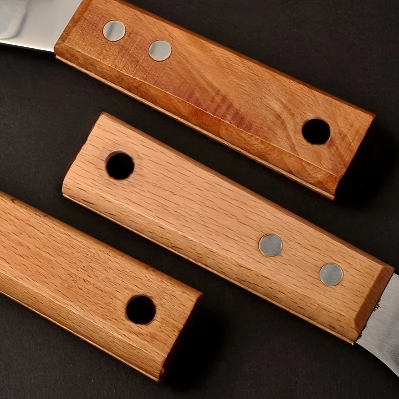 Stainless Steel Paint Scraper Putty Knife – Wooden Handle Paint Scraper Tool Qme