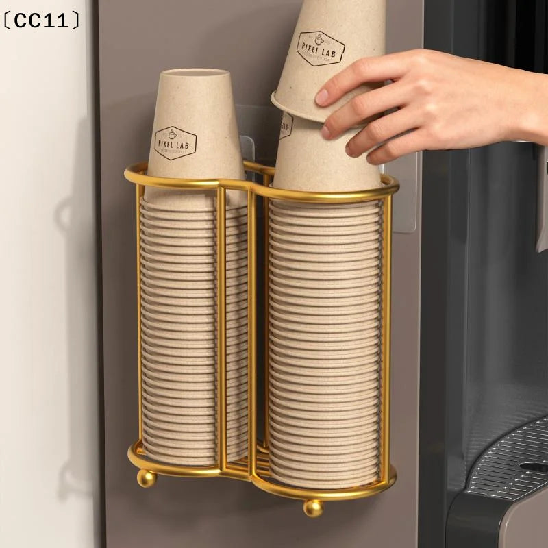Stainless Steel Disposable Cup Holder Rack & Shelf Organizer Cup Holder Rack Qme