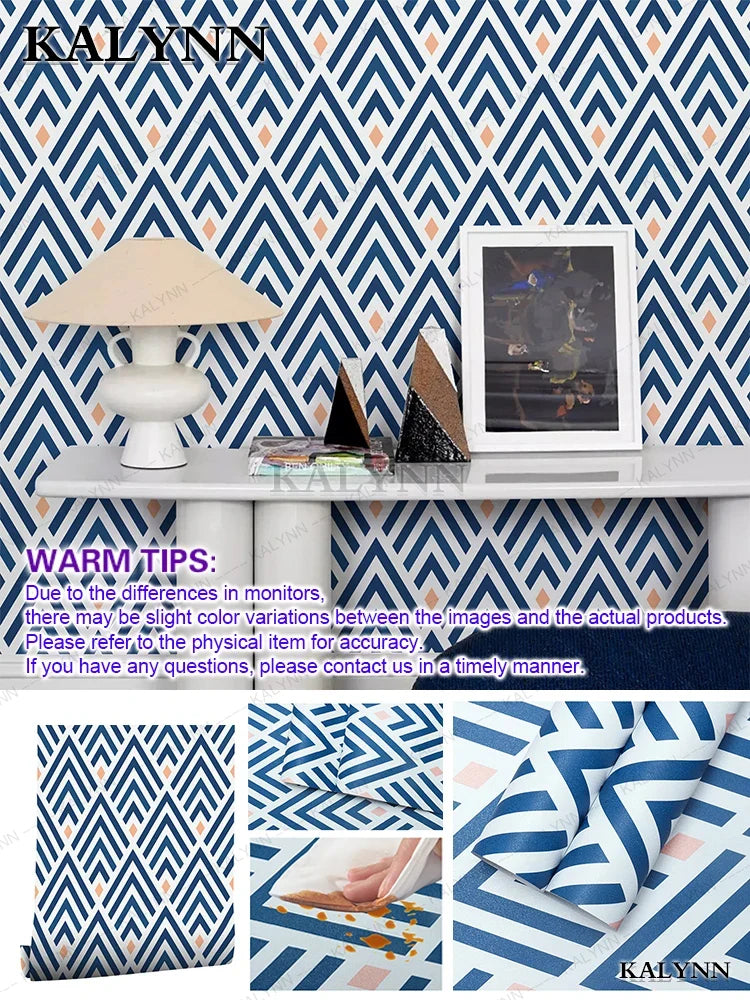 Peel & Stick Wallpaper Abstract Wood Grain Contact Paper Peel & Stick Wallpaper Qme Blue Geometry 6mx45cm