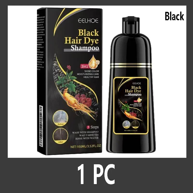 Instant Hair Dye Shampoo – Herbal Ginseng Black & Brown Color Hair Dye Shampoo Qme 1 PC