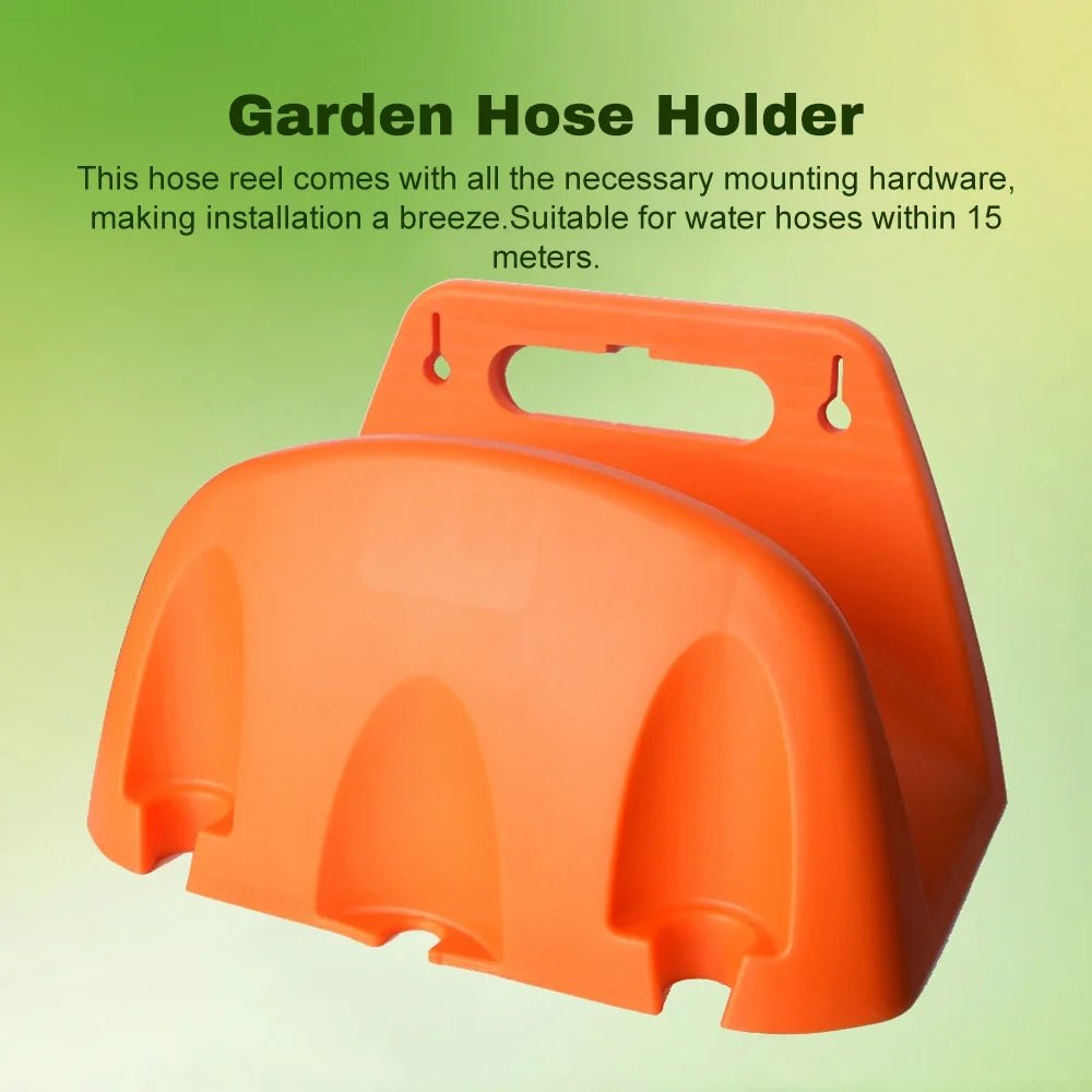 Heavy Duty Wall Mounted Garden Hose Holder & Organizer Hose Holder Qme orange