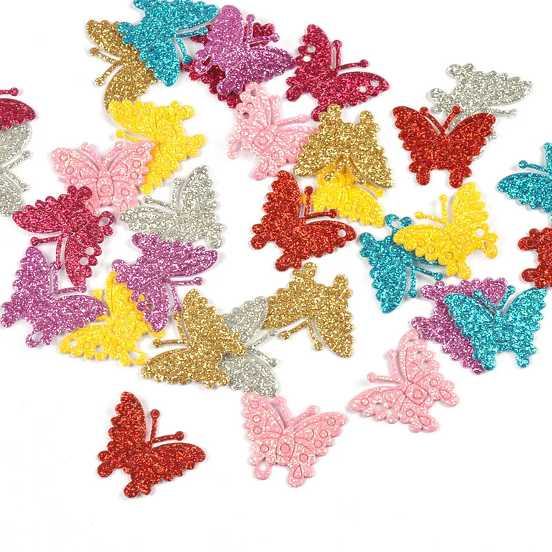 Glitter Butterfly Patches 100pcs – DIY Scrapbooking & Crafts Craft Embellishments Qme