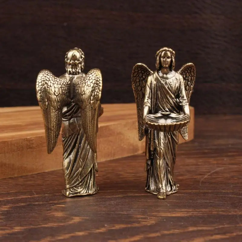 Brass Angel Statue Figurine | Small Bronze Ornament for Home Decor Bronze Angel Figurine Qme