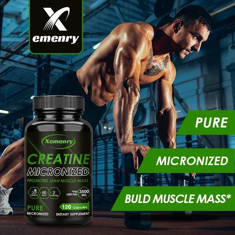 Xemenry Creatine Monohydrate Capsules – Muscle & Endurance Creatine Supplement Qst