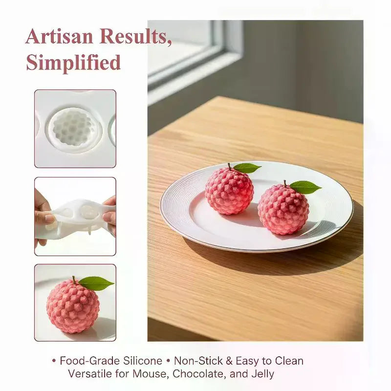Lychee Silicone Mold – Mousse Cake, Chocolate & Pudding Mold Silicone Baking Mold Qme