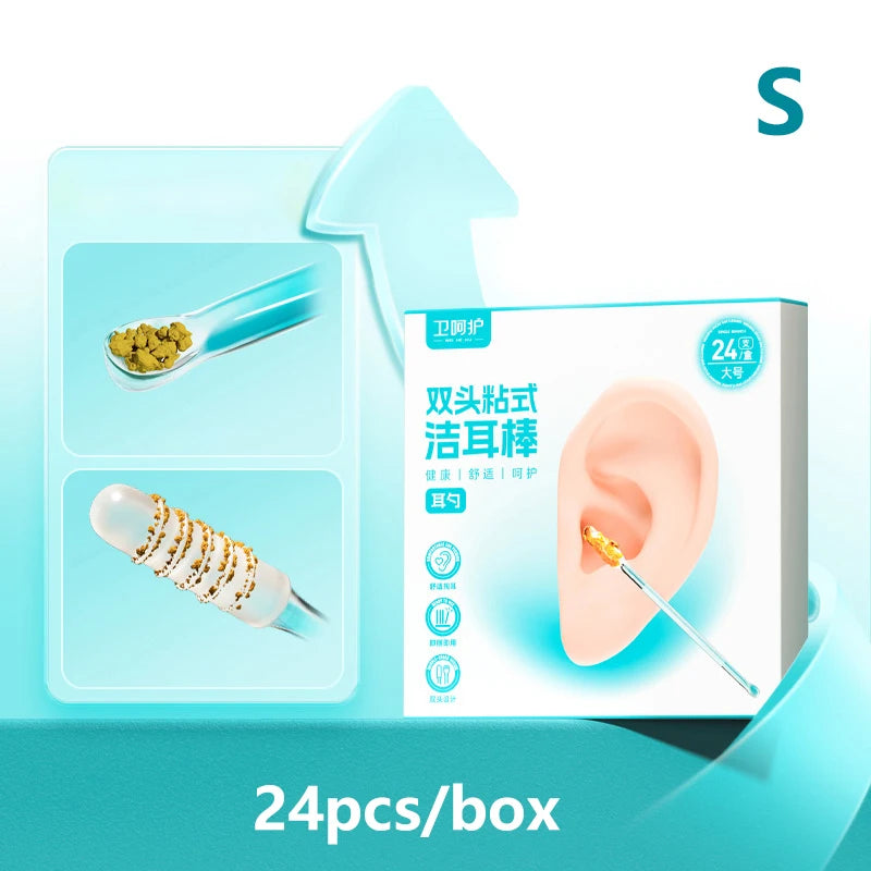 Reusable Silicone Ear Wax Removal Tool – 24pc Double-Head Kit Ear Cleaning Tool Qst Small