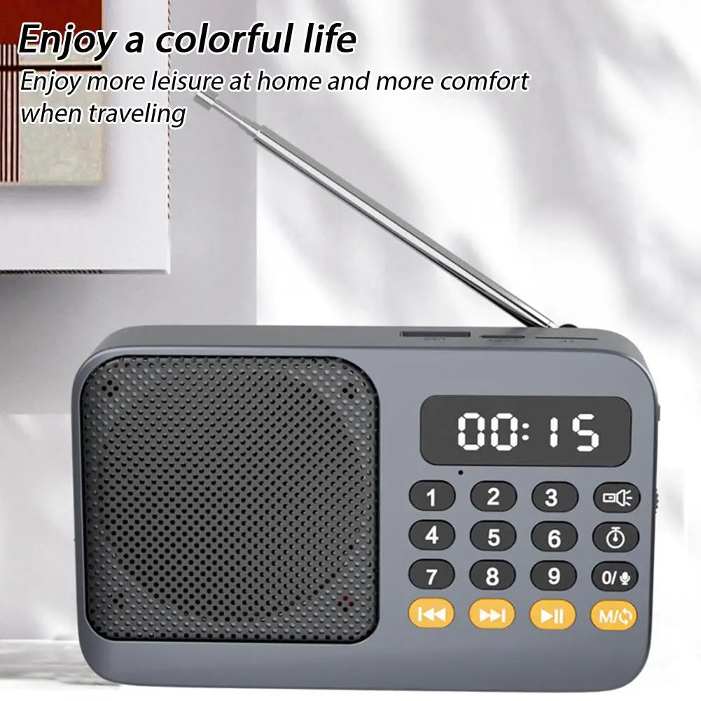 Portable Rechargeable FM Radio & MP3 Player – USB & TF Card Portable MP3 Radio Player Qme