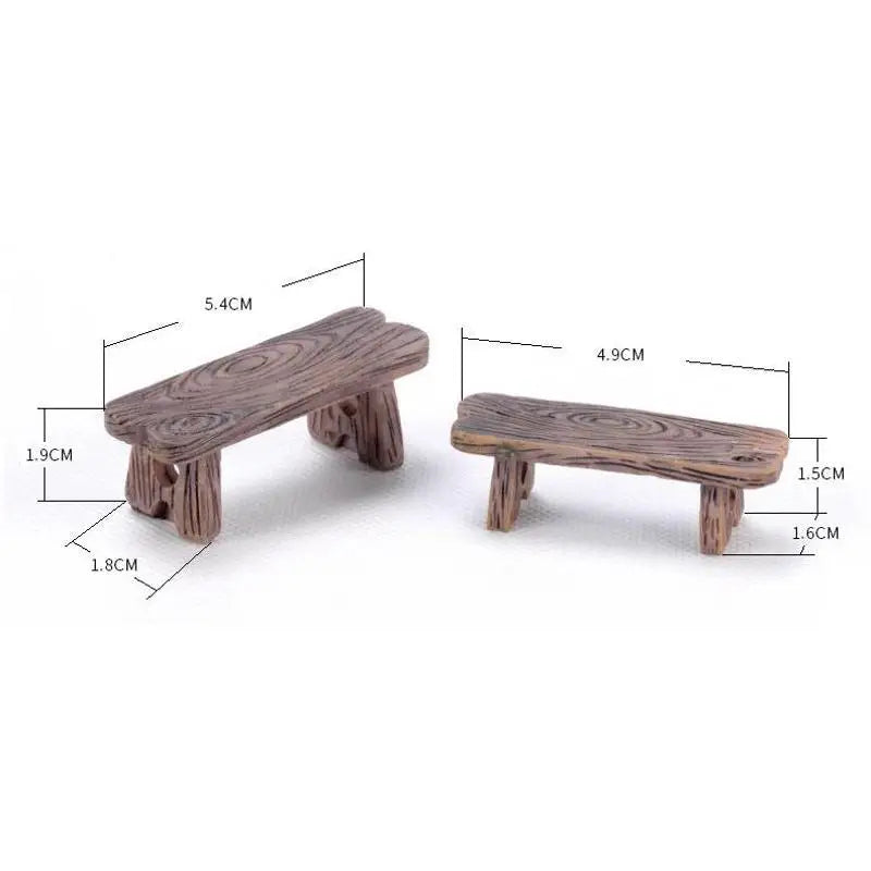 Mini Wooden Chair Pendant Moss Micro Landscape Resin Decor Resin Craft Pendant Qme 1Set