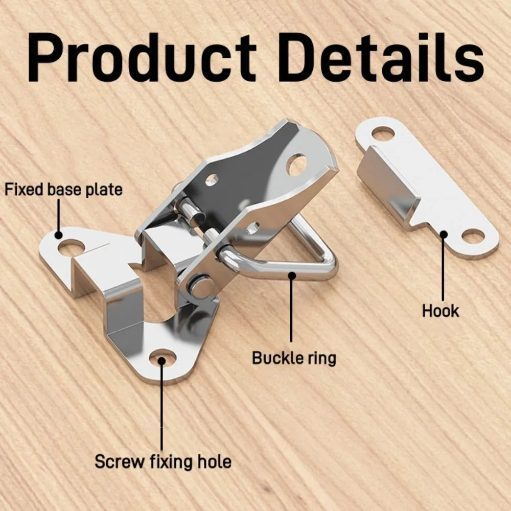 10-Pack Stainless Steel Cabinet Latch Hasp | Storage Box Lock Cabinet Latch Hasp Qme