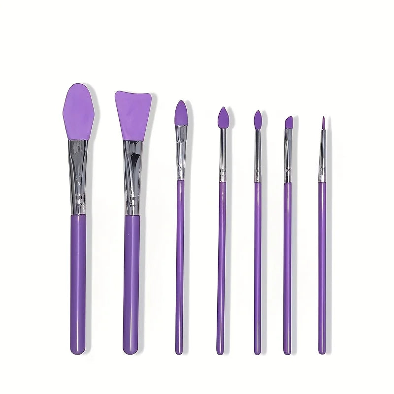 Silicone Brush Applicator – Resin, Epoxy Art & Makeup Tool Silicone Brush Applicator Qme 7pcs