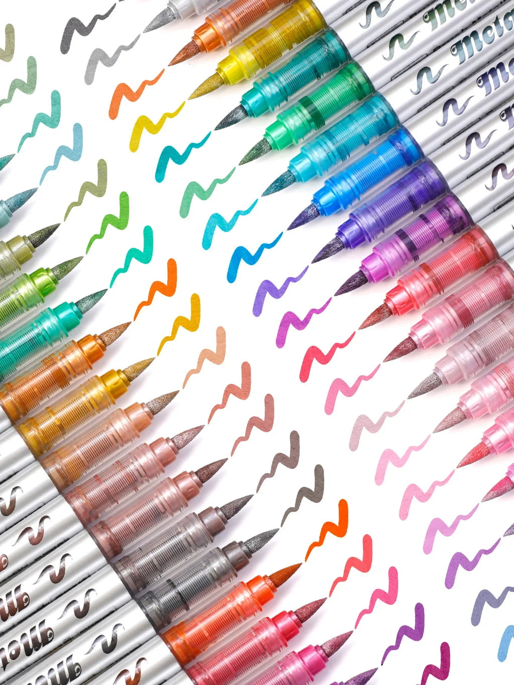 12 Metallic Brush Tip Marker Pens – Rock Painting & Crafts Metallic Marker Set Qme