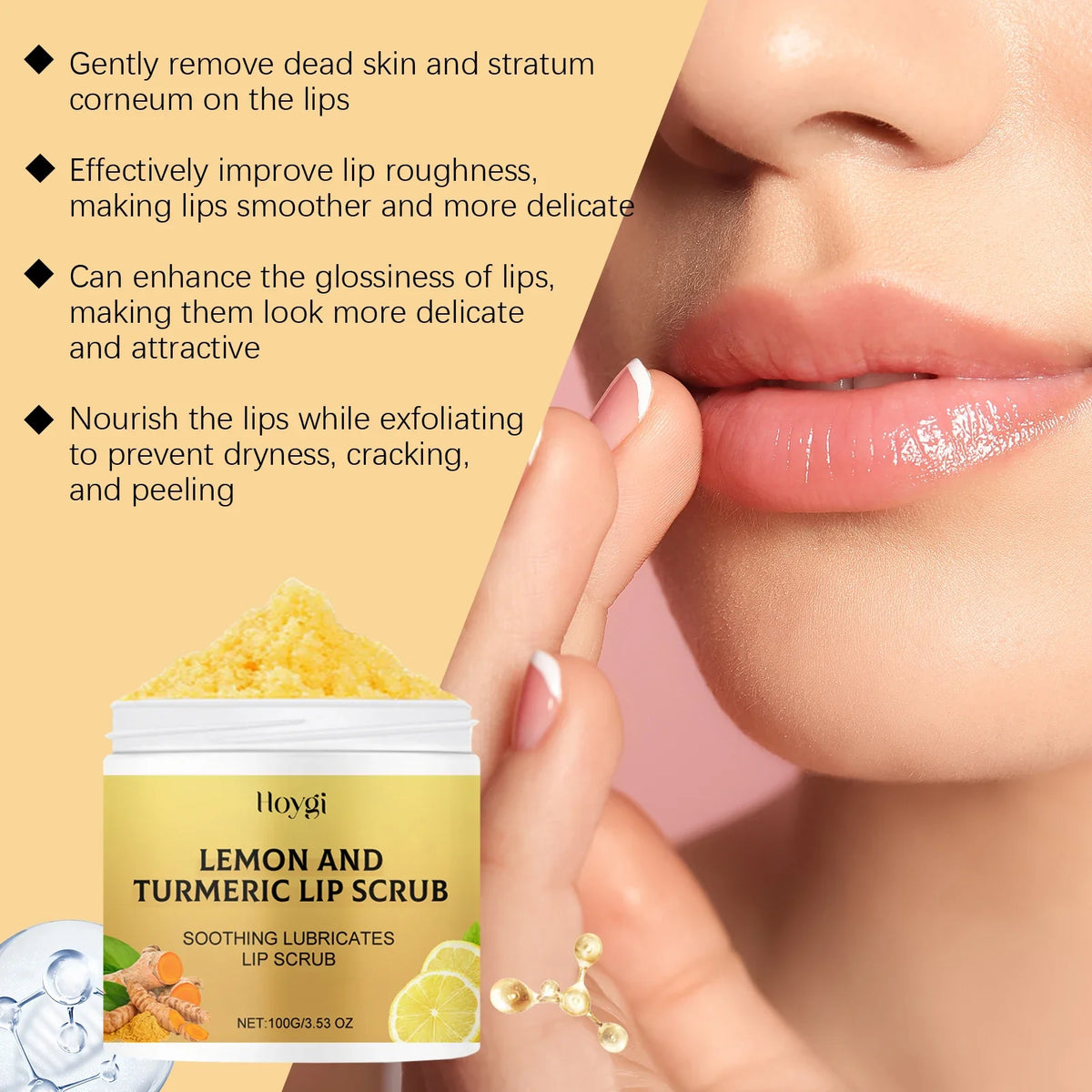 Turmeric Lemon Lip Scrub – Exfoliating & Moisturizing Lip Scrub Qme