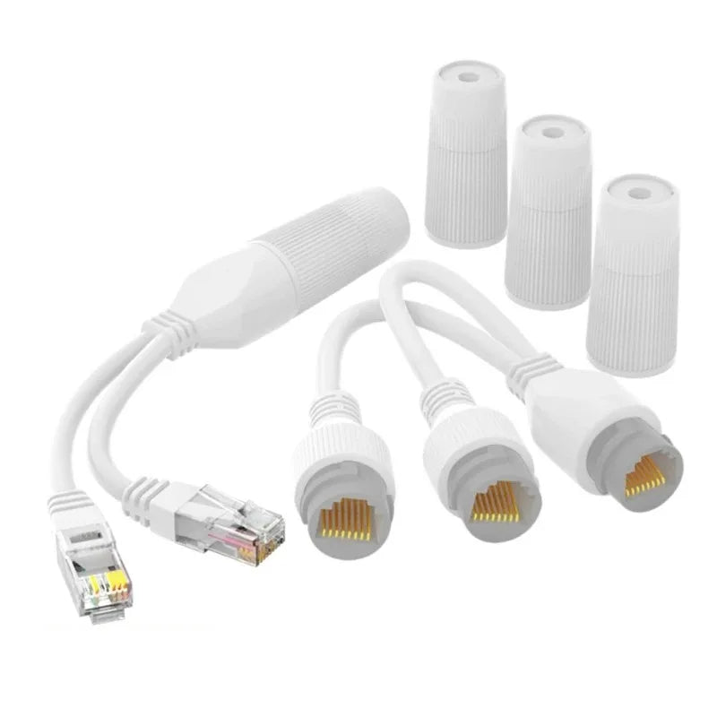 Waterproof Ethernet Splitter 1-to-2 POE Adapter – 2 Pack Ethernet POE Splitter Qme