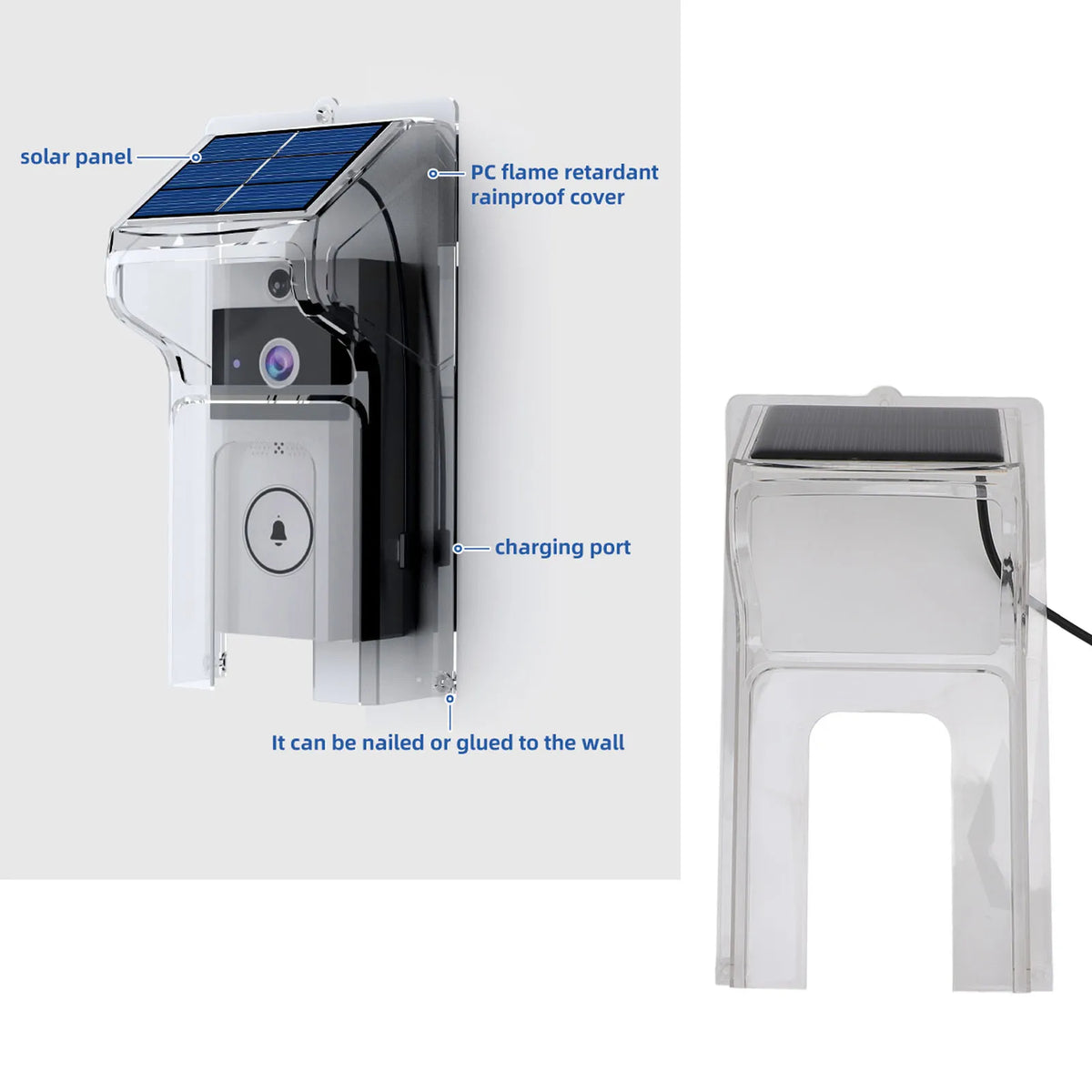 Solar Powered Weatherproof Doorbell Rain Cover – ABS Doorbell Rain Cover Qst