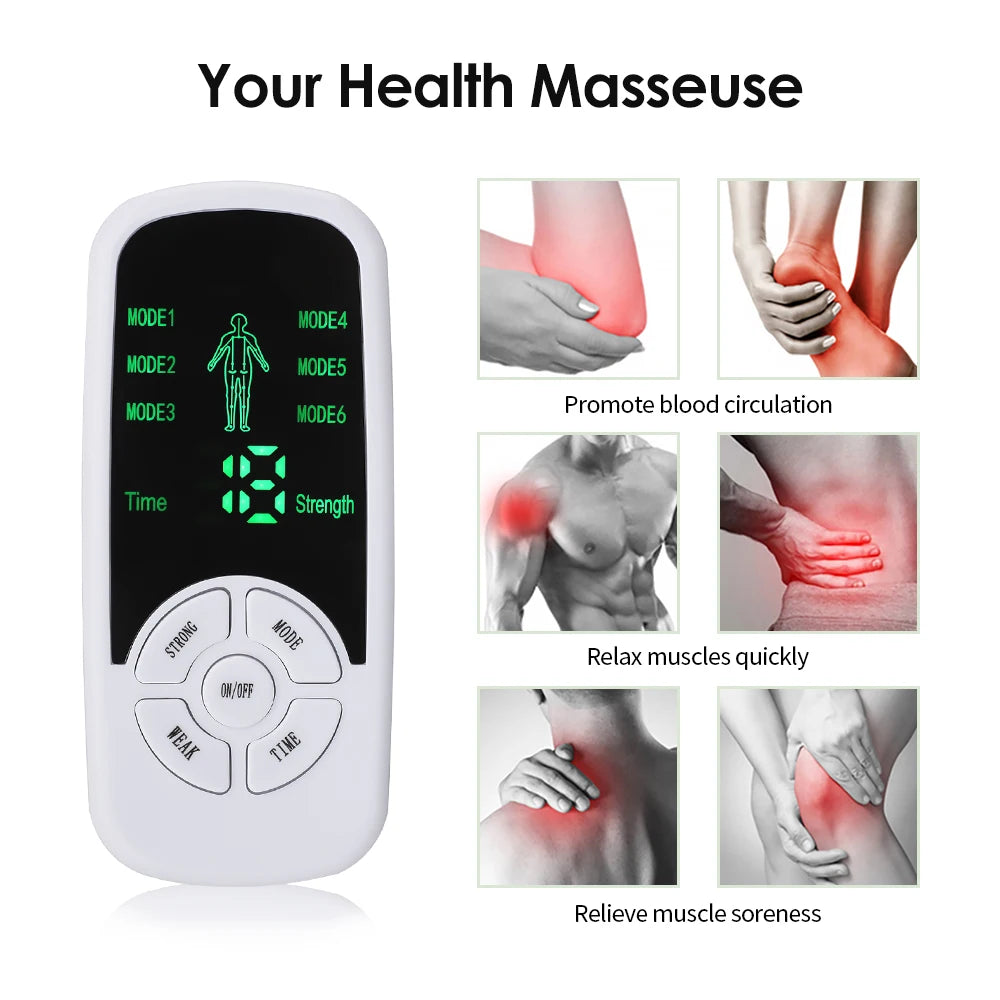 Portable Pulse Neck Massager – 6 Modes, 15 Levels & LCD Timer Pulse Massager Qst